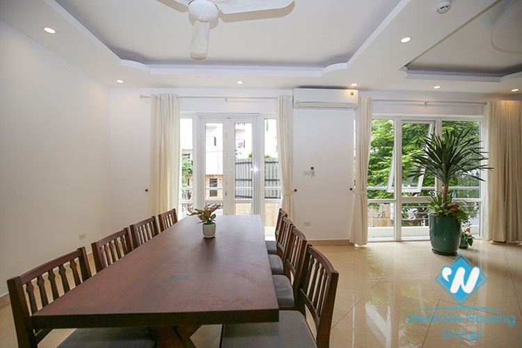 Gorgeous house with front yard and top terrace and lake view for rent in Tay Ho, Hanoi